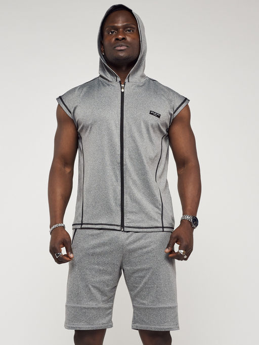 Спортивный костюм летний мужской серого цвета 22610Sr