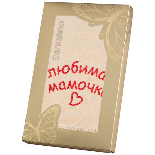 ПОЛОТЕНЦЕ МАМОЧКА ЛЮБИМАЯ,45х70. МАХРА,ЗОЛОТИСТЫЙ,ВЫШИВКА,100 - Lefard фото 2