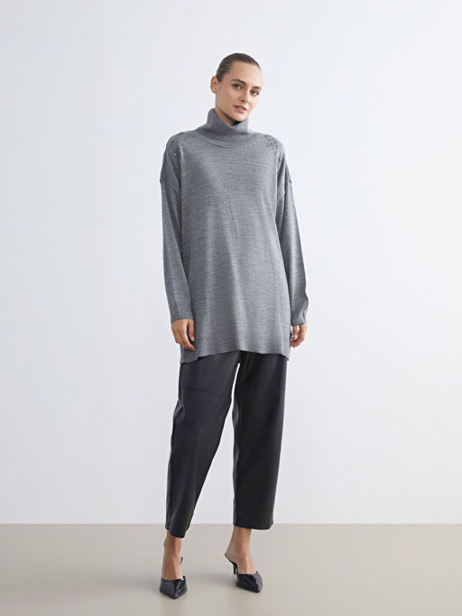 Bal?k?? Yaka Kad?n Triko Kazak