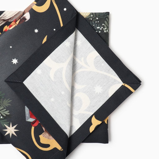 Набор салфеток сервировочных «Этель» Fairy tale, 4 шт., чёрные, 40×40 см