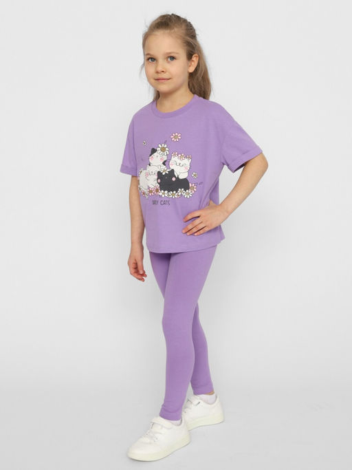 CRB wear/CSKG 70414-45 Брюки модель легинсы для девочки,лаванда/Ex.Cherubino  фото 2