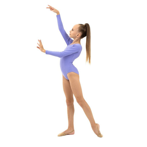 Купальник гимнастический Grace Dance, с длинным рукавом, р. 28, цвет сирень  фото 8