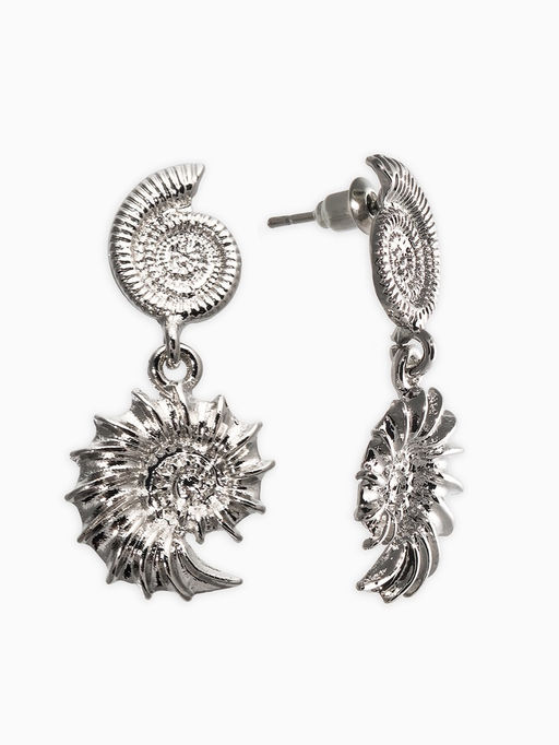 Цена за 2 шт. Серьги металл "Ракушки", цвет серебро