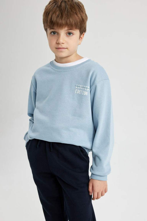 Толстовка с принтом для мальчиков с круглым вырезом на спине - Defacto фото 6