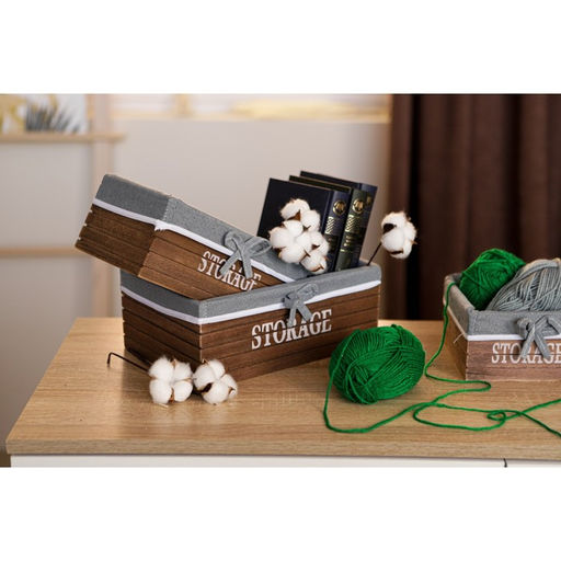 Корзина для хранения Доляна Storage, 232311 см, дерево, большая, цвет коричневый, серый  фото 8