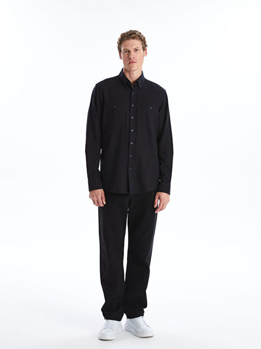 Regular Fit Uzun Kollu Gabardin Erkek G?mlek