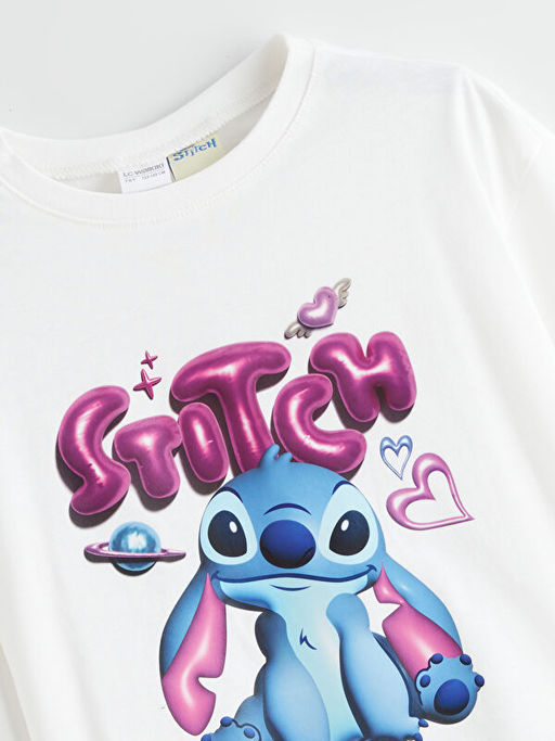 Bisiklet Yaka Stitch Bask?l? K?z ?ocuk Pijama Tak?m?