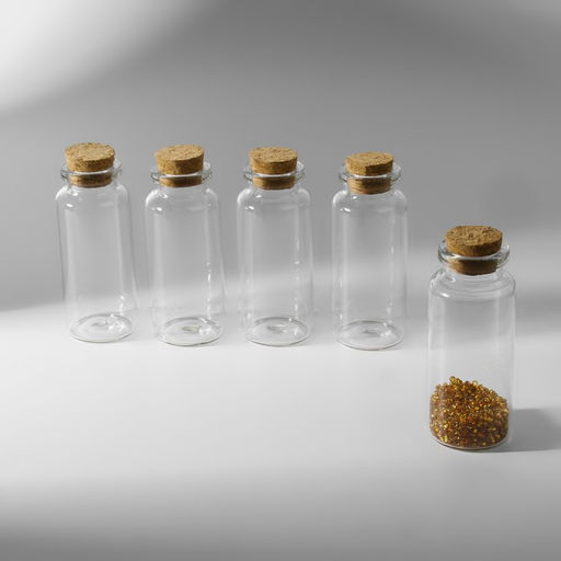 Баночки для хранения бисера d=3×7.3 см, 5 шт.