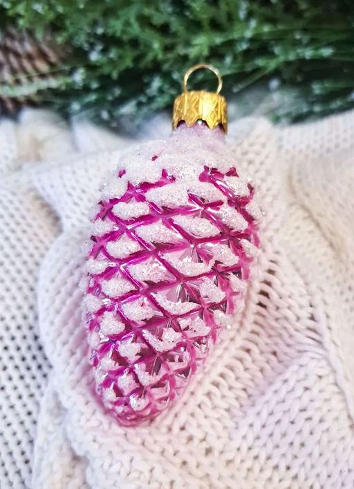 (цена за 3 шт) Елочное украшение Шишка в снегу Ф2-90/91 - Коломеев фото 3