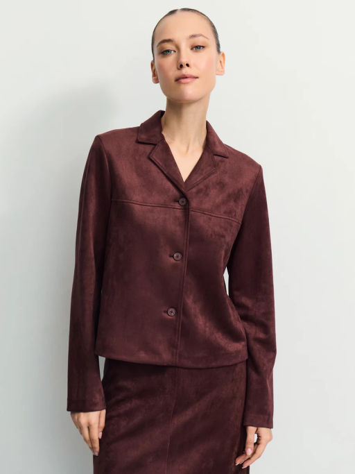 Укороченный жакет из искусственной замши / Zarina