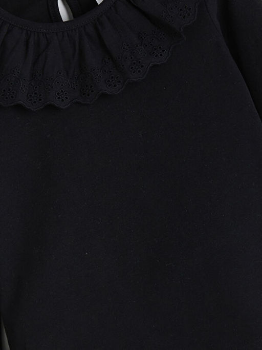 Yaka Detayl? Penye K?z ?ocuk Ti??rt