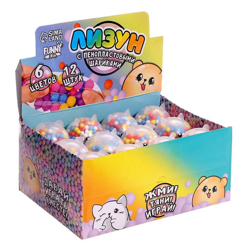 Цена за 12 шт. Лизун - слайм «Милые зверята», МИКС