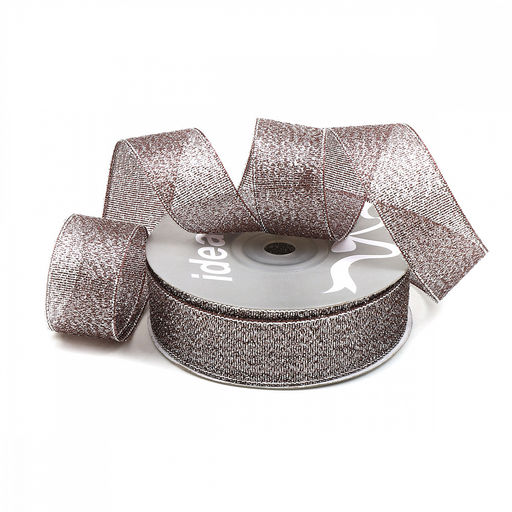 Лента парчовая 25мм упаковочная цв.139 черный/серебро Ideal уп.22,85 м