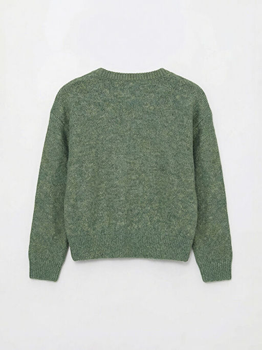 Bisiklet Yaka Dantel Detayl? K?z Bebek Triko Kazak