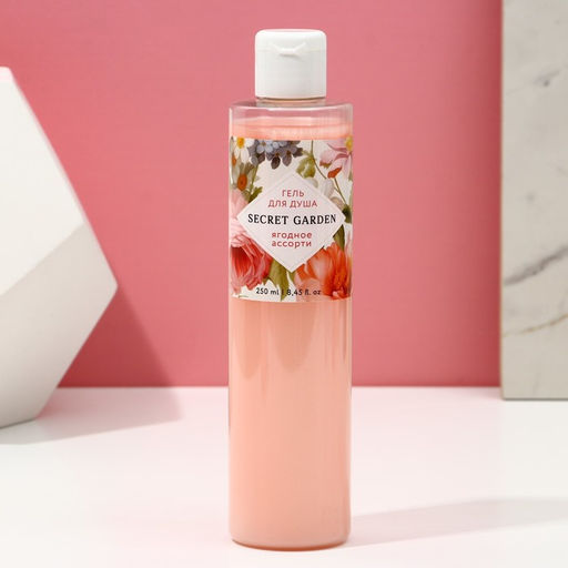 Подарочный набор SECRET GARDEN, гель для душа 250 мл и мочалка для тела, Чистое счастье  фото 6