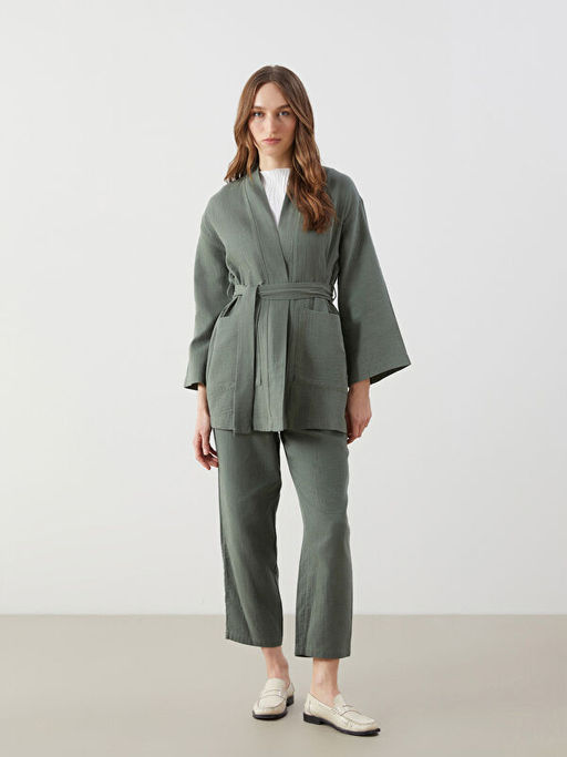 ?al Yaka Oversize M?slin Kad?n Kimono