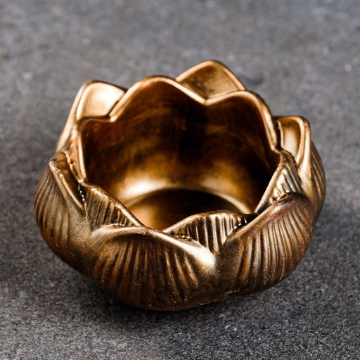 Подсвечник на 1 свечу Цветок Лотос, гипс, бронза, 8?8?4 см - Хорошие сувениры фото 3