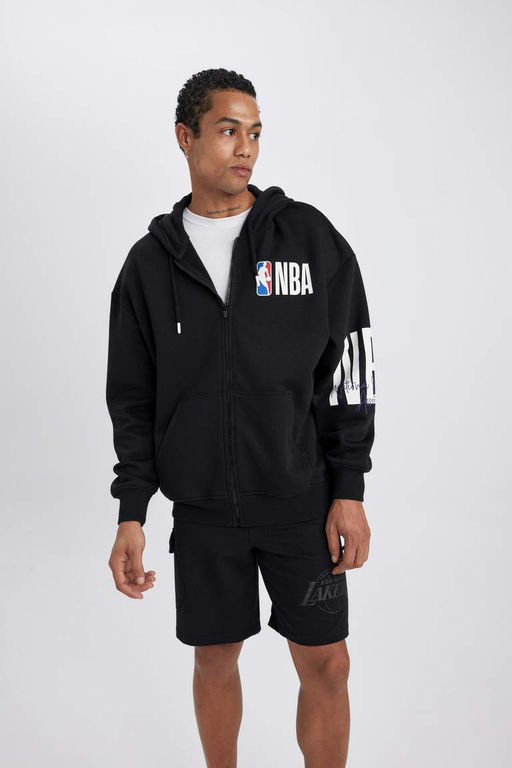 DeFactoFit толстовка на молнии с капюшоном и надписью NBA Oversize  фото 6