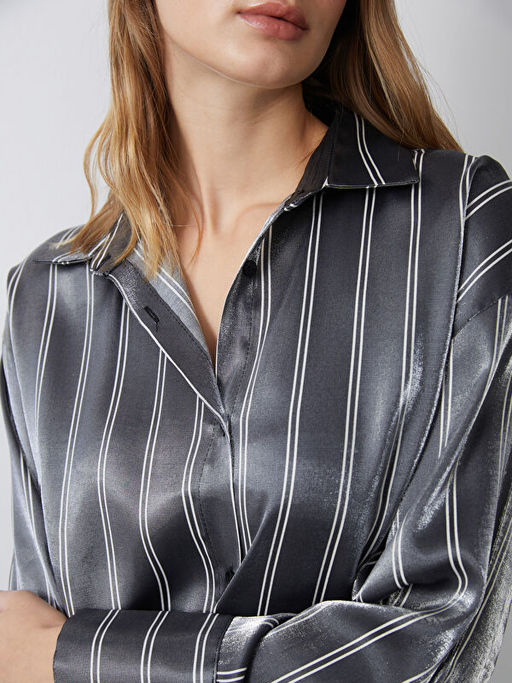 ?izgili Saten Kad?n G?mlek