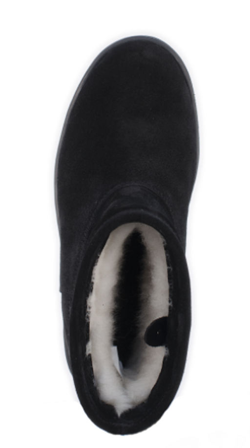 Унты женские на литой подошве Замша, овчина, черные - Roshva фото 9