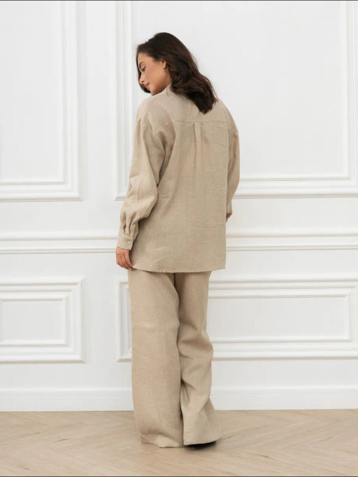 Брюки женские Лён Бежевый - Modamica фото 27