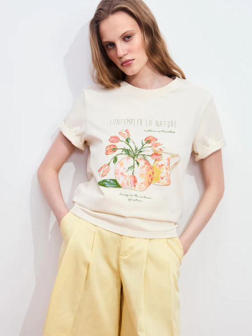 Футболка из хлопка с принтом ZR2605023411-9 / Zarina