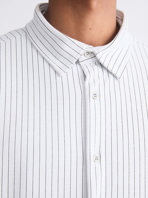 Regular Fit Uzun Kollu ?izgili Erkek G?mlek