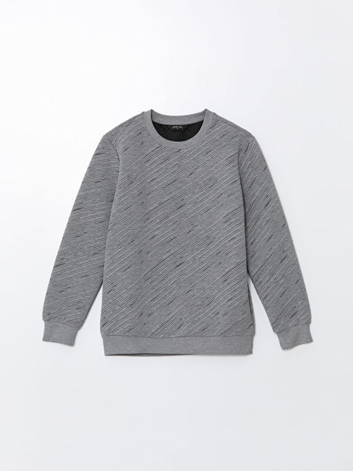 Bisiklet Yaka Uzun Kollu Erkek Sweatshirt