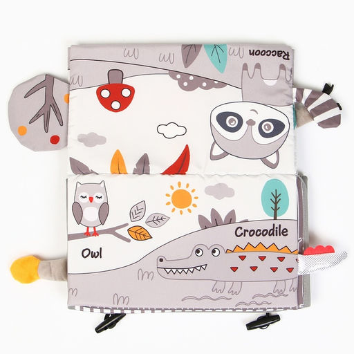 Развивающий складной коврик Крошка Я «Зверята», с книжкой - шуршалкой, 3 в 1