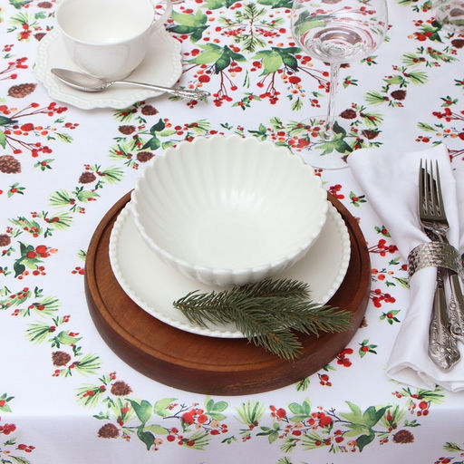 Скатерть Доляна Хвойный узор 145*260 см, 100% п/э  фото 4