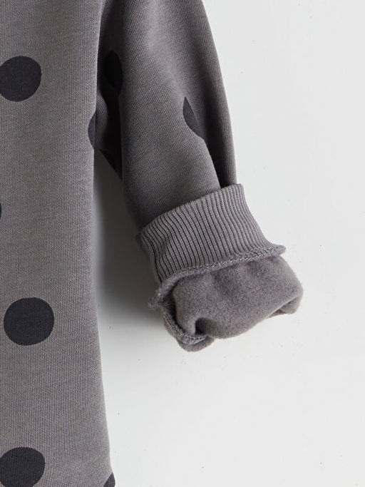 Bisiklet Yaka Bask?l? K?z ?ocuk Sweatshirt