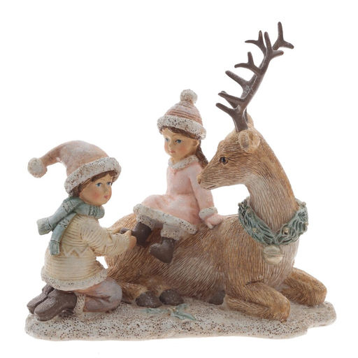 Фигурка декоративная "Олень и дети", L15 W9 H14,5 см