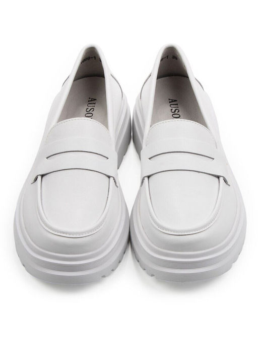 03-YG99-1 WHITE Лоферы женские (натуральная кожа)