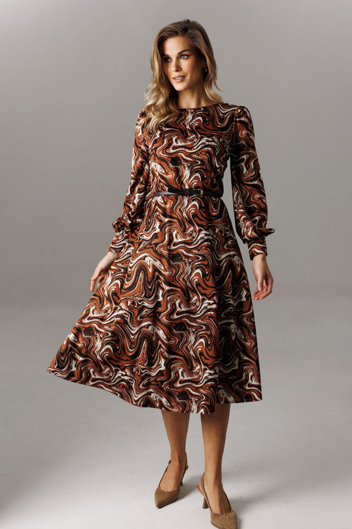 Платье Lars Style 1194 принт шоколадно-молочный