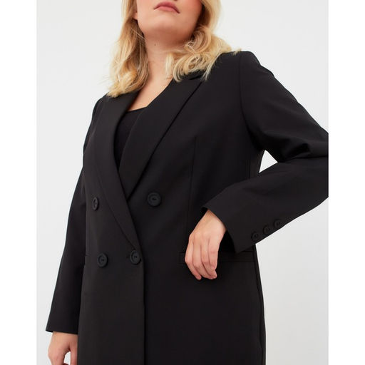 Пиджак женский двубортный MIST plus-size, размер 54, чёрный