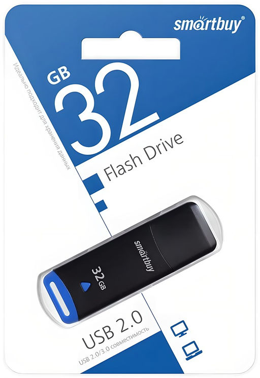 Флеш-накопитель 32Гб "Smartbuy Easy" Black (SB032GBEK)