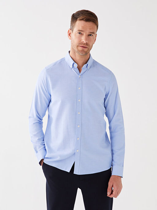 Slim Fit Uzun Kollu Oxford Erkek G?mlek