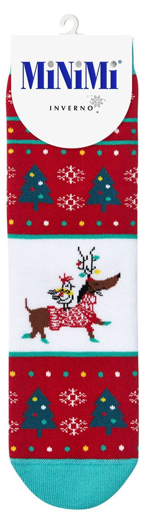 MINI INVERNO 3300-7 (кот, заяц, такса) NEW YEAR - rosso - Minimi фото 2