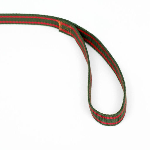 Поводок брезентовый, 1,6 м х 2 см, хаки/красный - Пижон фото 3