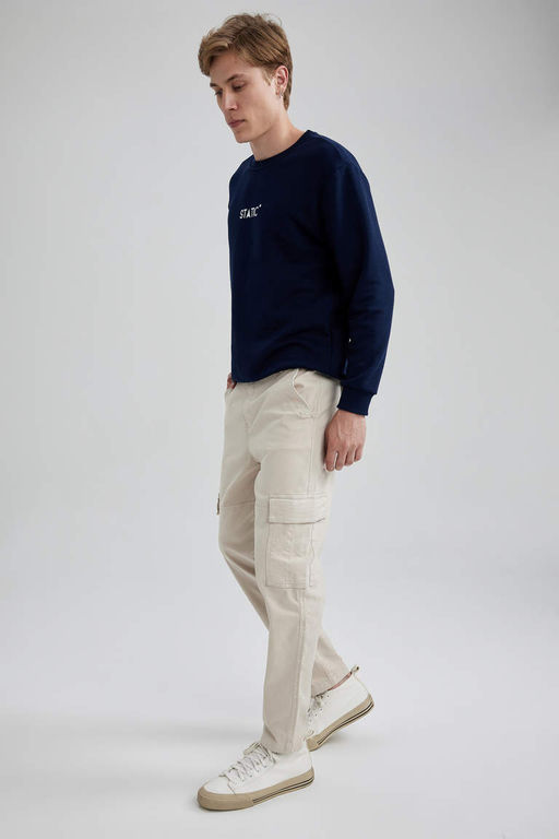 Прямые габардиновые брюки с карманами-карго и карманами Relax Fit - Defacto фото 3