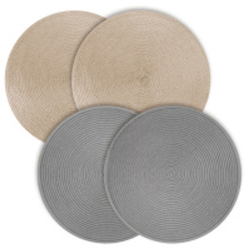 VAL OR9-PM-38S4 Плейсмат, ПП, D38 см, набор 4 шт., 2 шт.-беж., 2 шт.-сер., ORIGINAL, шт