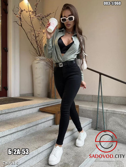 Женские узкие джинсы черные - Bruno фото 5