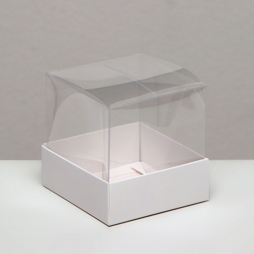 Цена за 5 шт. Коробка для пирожных, белый, 8×8×8 см. Кондитерская упаковка