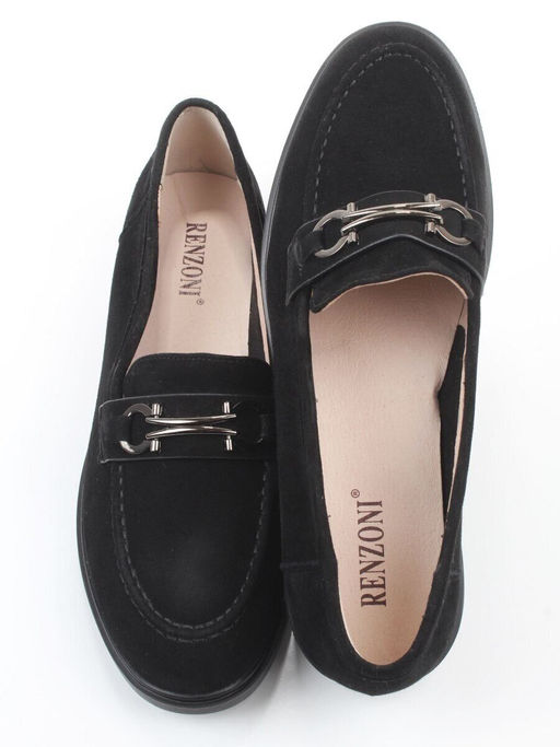 03-DEB16-2 BLACK Лоферы женские (натуральная замша)