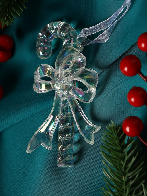 Цена за 2 шт. Ёлочная игрушка Зимнее волшебство. Льдинка леденец, 115 см, перелив прозрачный  фото 3