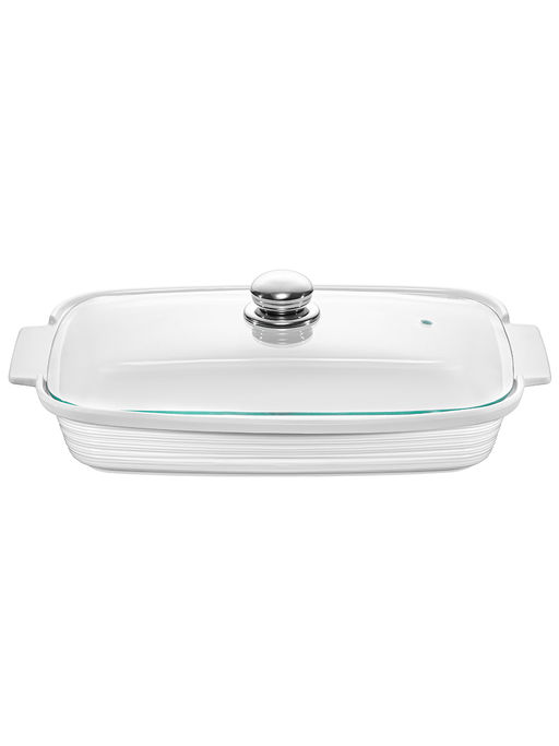 Блюдо д/запекания и сервировки 1,8 л 34*21,5*10,5 см Шелк со стеклянной крышкой, прямоугольное - Elan gallery фото 3