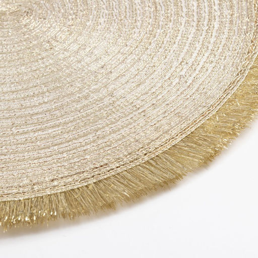 Набор салфеток Доляна. Блеск, золото, d=38 см, 2 шт.  фото 3