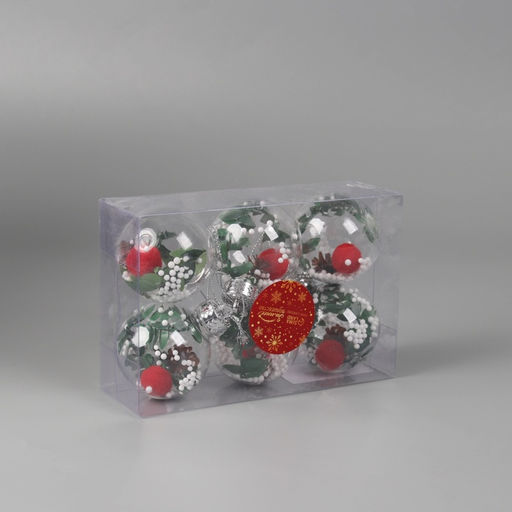 Ёлочные игрушки Левин, шары новогодние, d=6 см, набор 6 шт. - Зимнее волшебство фото 3