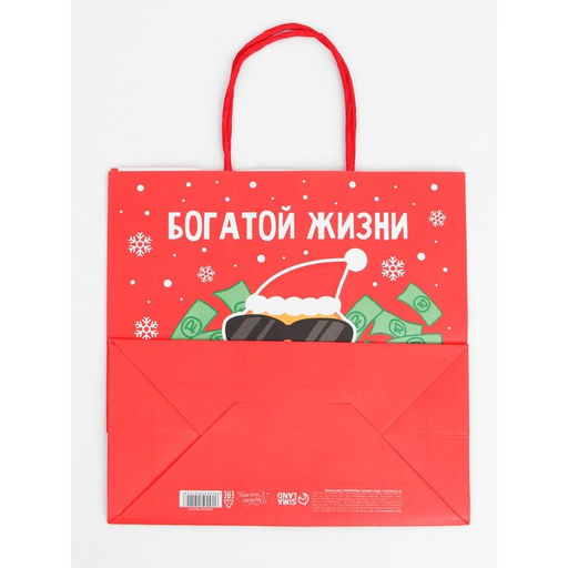 Набор пакетов новогодних крафтовых 5 штук «С Новым годом тебя!», 21 × 12 × 9 см