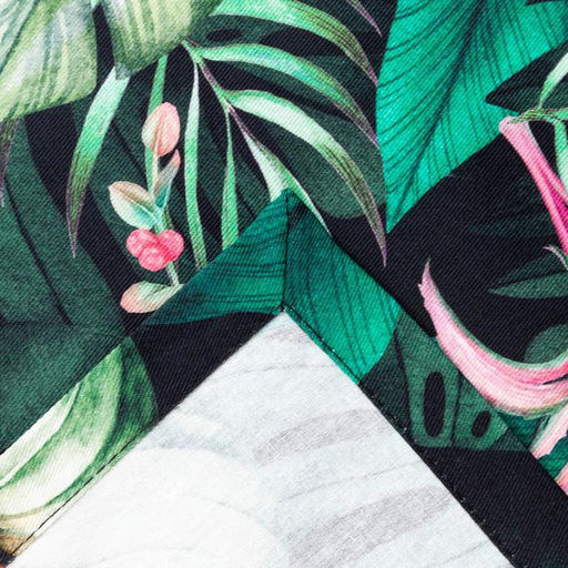 Дорожка на стол «Этель» Tropical parrots 40×146 см, 100% хлопок, саржа 190 г/м², зелёная/чёрная